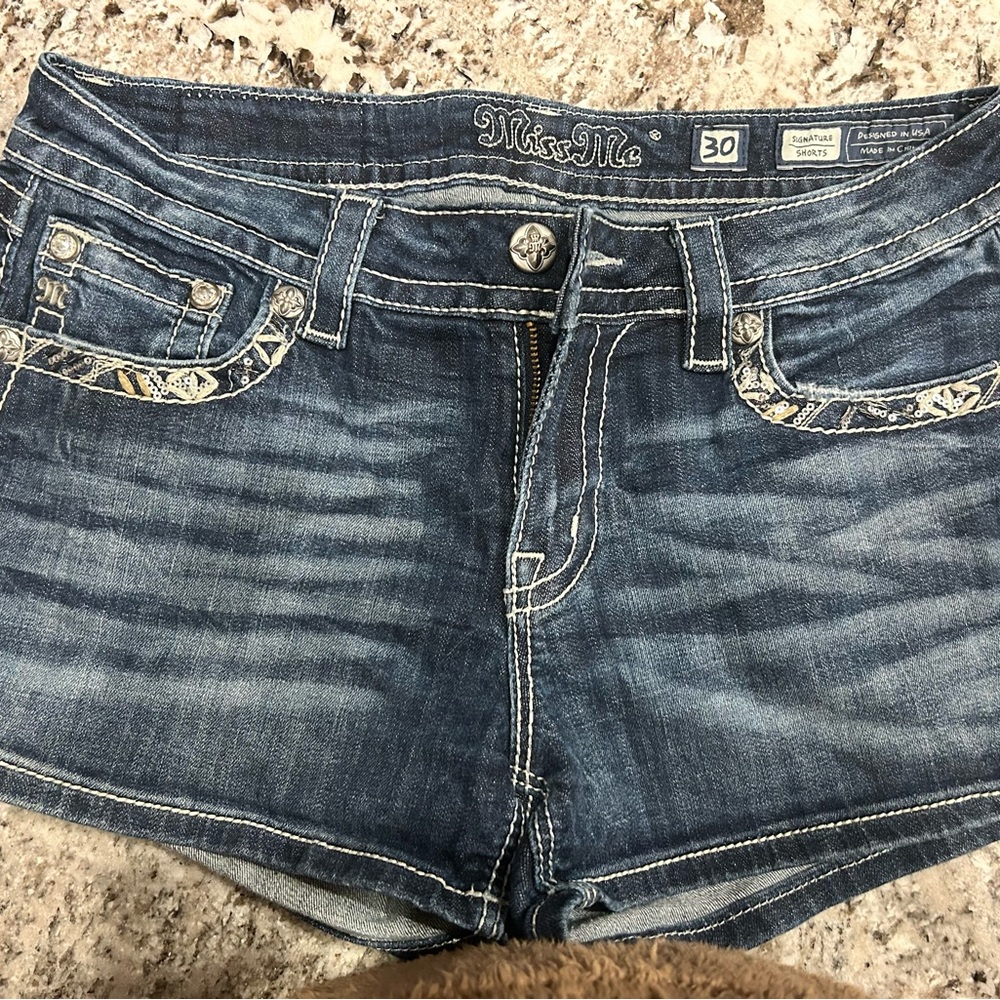 Miss Me Blue Denim Shorts